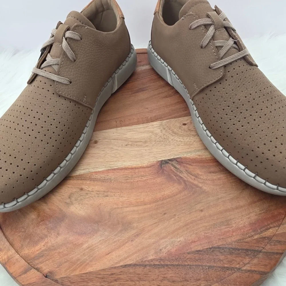 Josef Seibel Louis 06 Mens Sz 46 Taupe Leather Perforated Oxford Shoes 38406 NIB